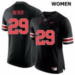 NCAA Ohio State Buckeyes Women's #29 Kevin Dever Blackout Nike Football College Jersey AMK3145EZ